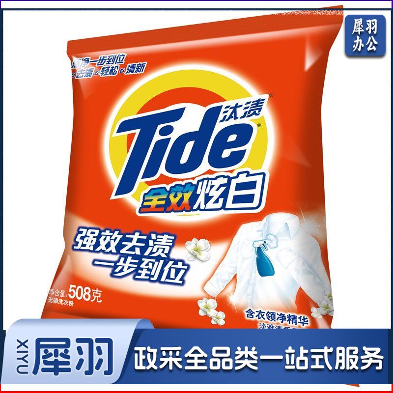 汰渍 TIDE 全效炫白加衣领净精华洗衣粉508克 新旧包装随机发货