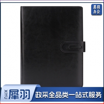 申士（SHEN SHI） B5/16K 9孔商务活页皮面本 办公记事笔记本子 黑色（可当天配送发货）