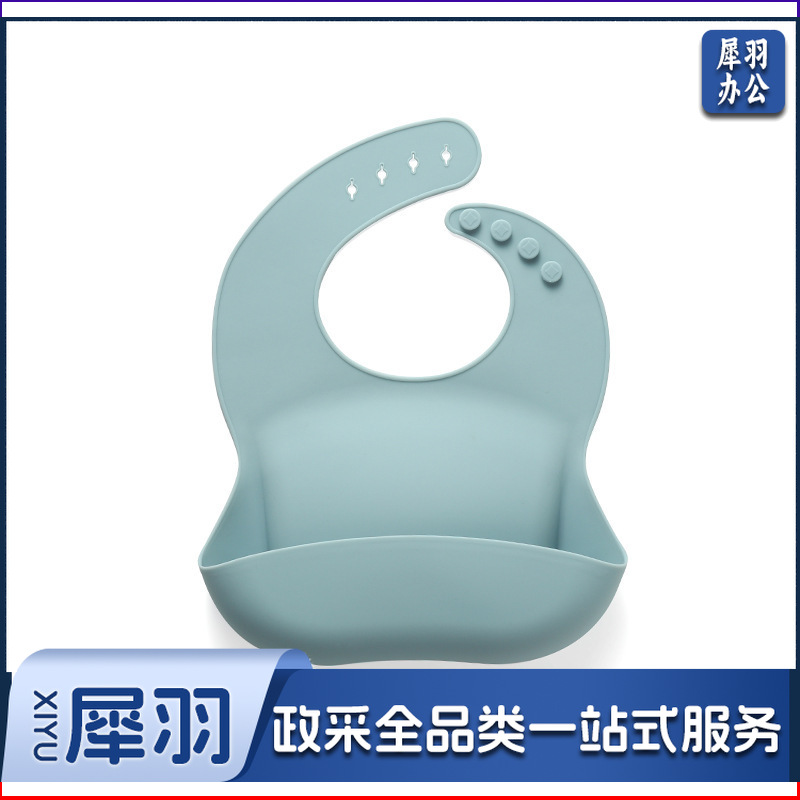 硅胶婴儿童围兜批发吃饭口水巾母婴用品纯色宝宝防水围嘴饭兜