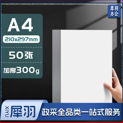 A4 白色硬卡纸 300g  50张/包