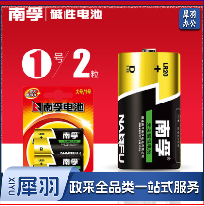 南孚 1号电池大号碱性干电池 2节/卡