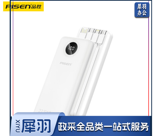 品胜20000毫安 白 带线快充