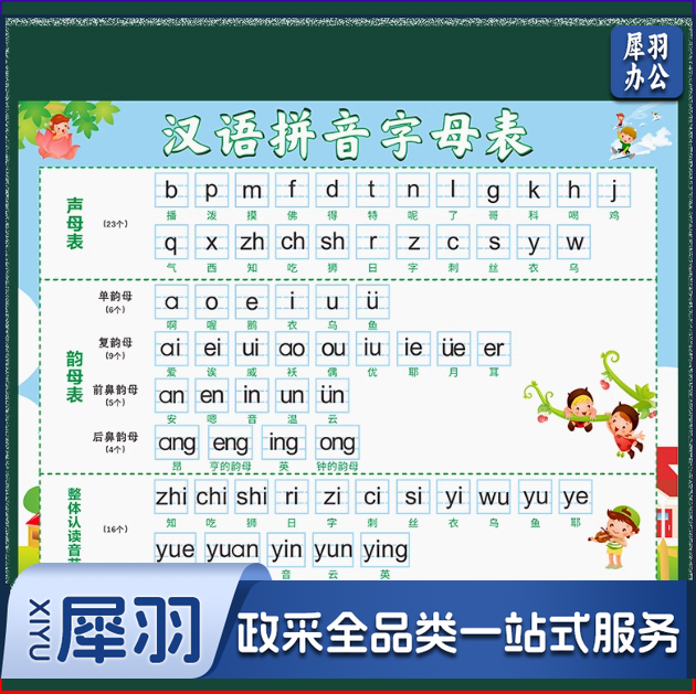 汉语拼音26字母表 墙贴挂图