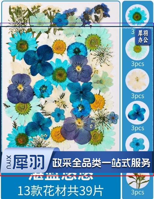 亚克力压花相框手工diy(湛蓝悠悠(干花包39片)制作材料包干花植物标本框透明装饰绘画框