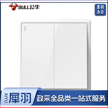 公牛开关插座面板插座/电源墙壁插开关/86型暗装开关面板G35白 二开双控 G35K212