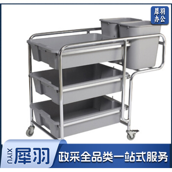 XYAF08168 清洁酒店餐厅宾馆移动五斗餐盘收集车餐车推车移动收餐车送餐车餐厅手推车清洁车不锈钢支架拆装