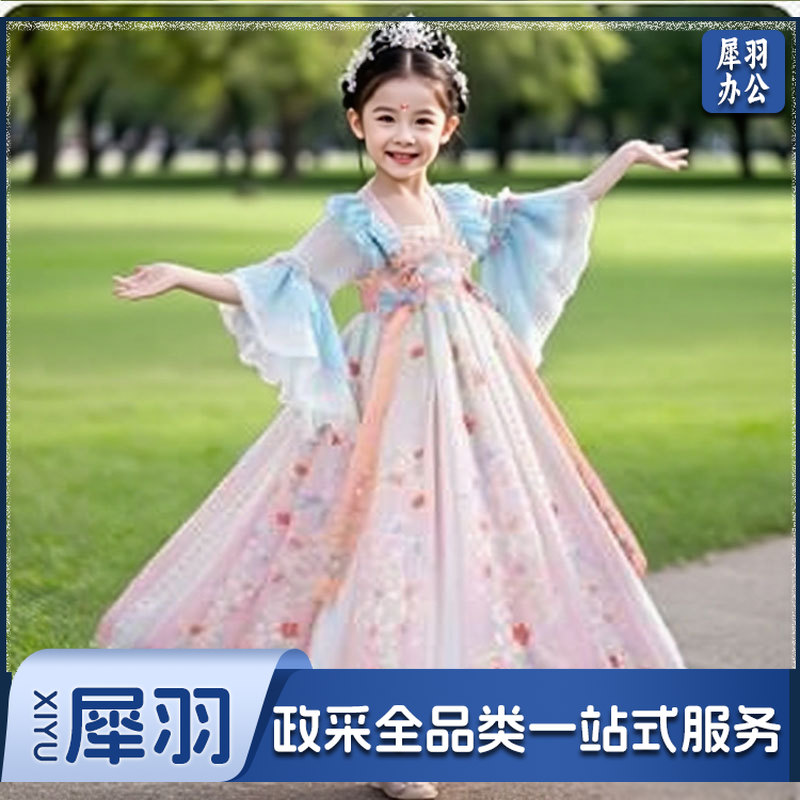 汉服夏季连衣裙女孩国风夏装（110码）