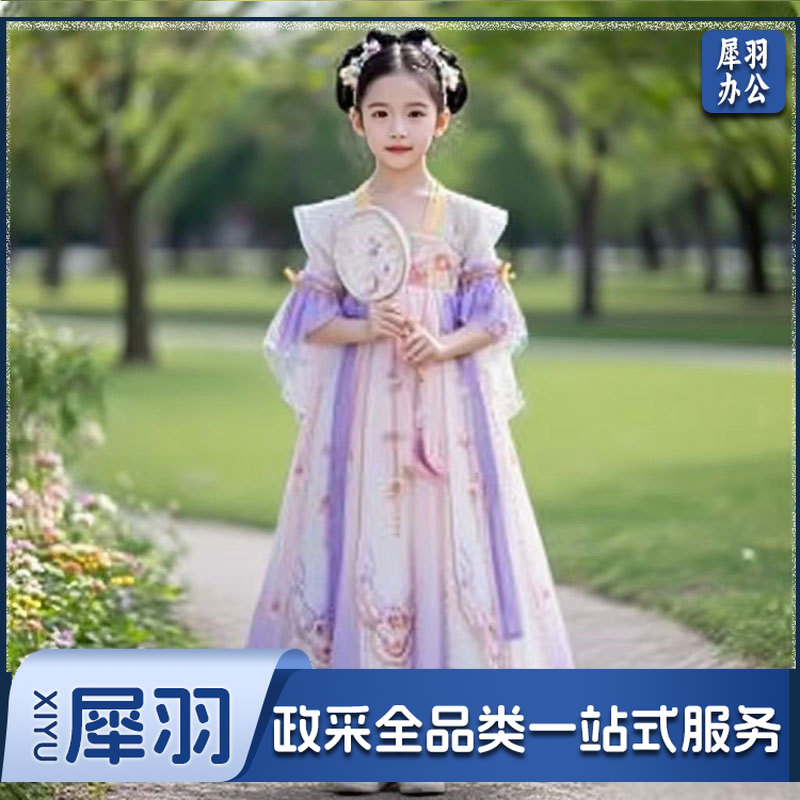 汉服夏季连衣裙女孩国风夏装（110码）