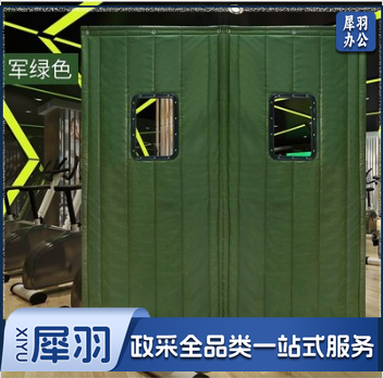 军绿色带窗户门帘  布艺棉门帘 单位：每平米 (支持，有货期，提前沟通)  .