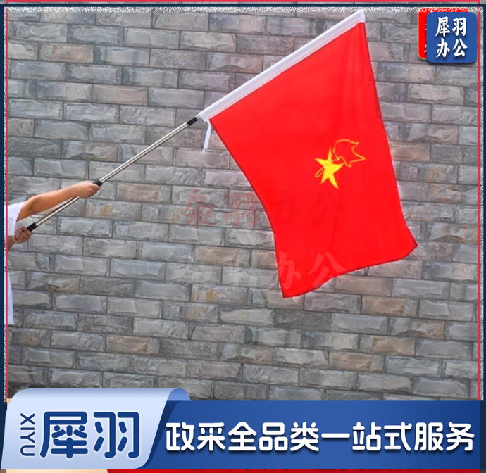 少先队大队旗+2米金属旗杆 1套 120*90cm