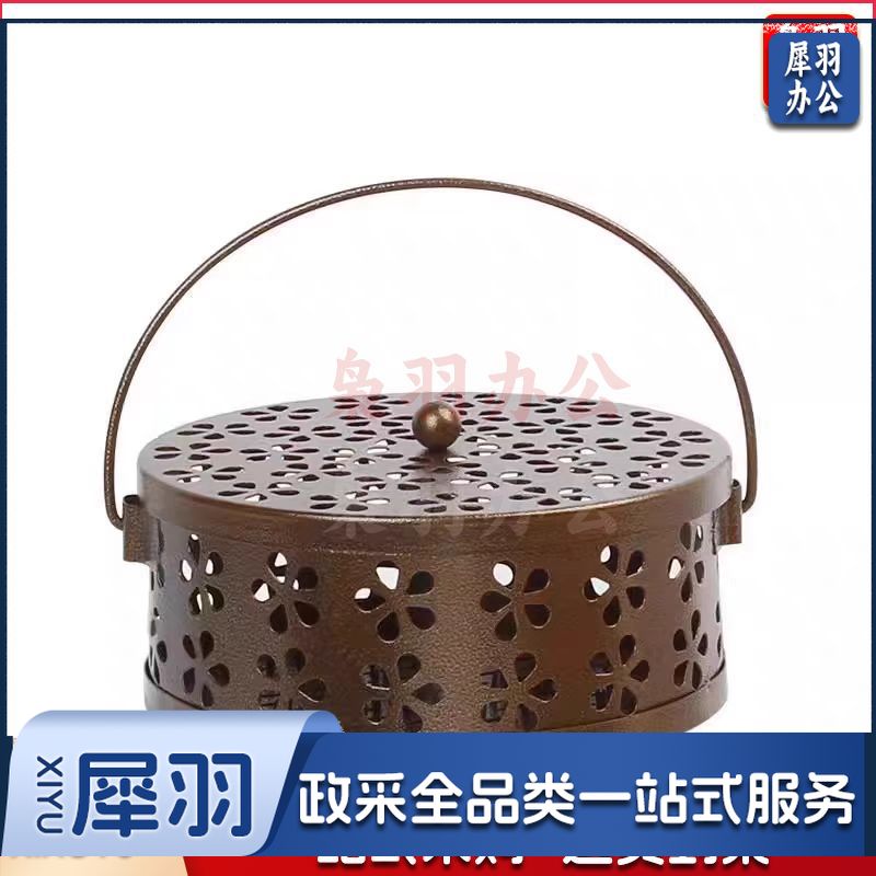 铁艺蚊香炉 蚊香盘防火防烫蚊香盒香薰炉带盖蚊香盒架 梅花古铜色