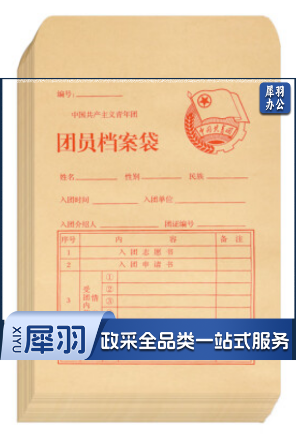 团员档案袋 A4 120g超厚 100个/包