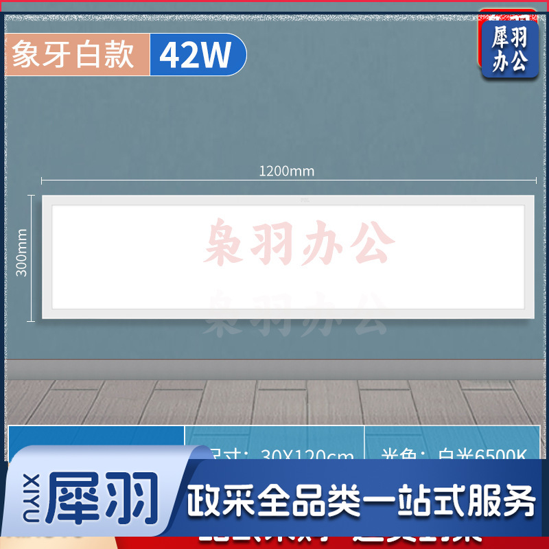 集成吊顶灯平板灯平板灯平板灯平板灯平板灯（平板灯30X120铝42W白光65K）LED面板灯厨房集成吊顶嵌入式铝扣商照平板灯