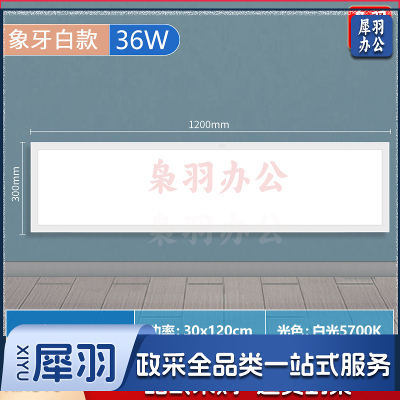 集成吊顶灯平板灯平板灯平板灯平板灯平板灯（平板灯30X120铝36W白光57K）LED面板灯厨房集成吊顶嵌入式铝扣商照平板灯