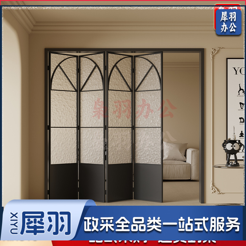 法式复古折叠门厨房门阳台门玻璃门移门奶油风铝合金折叠推拉门（定做联系客服）平方