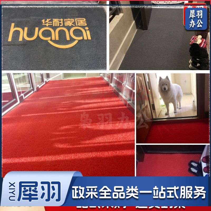 门口地垫（120*150厘米）加厚塑料丝圈脚垫大门口防滑防水地毯家用入户门垫可裁剪