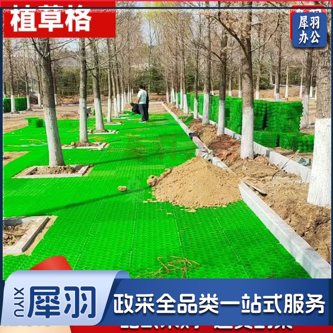 植草格（2.4mm HDPE高密度聚乙烯 50*50*5cm）抗压加强型绿化承重强消防车道草坪格生态停车场塑料植草格（详情咨询）10平米起订