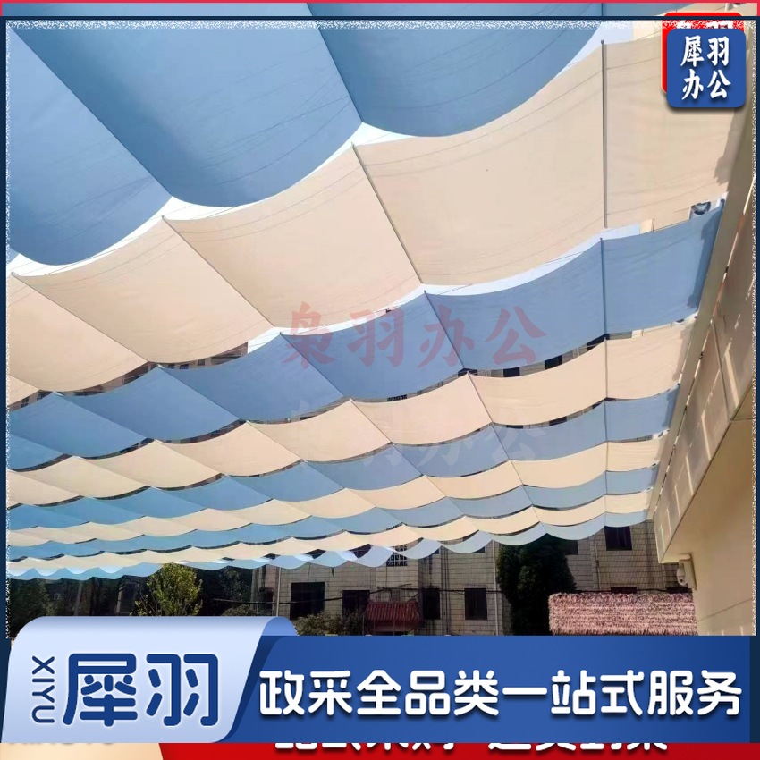 幼儿园遮阳学校操场遮阳篷折叠雨棚泳池户外天幕顶帘遮阳棚顶棚遮光帘（定制尺寸规格/详情联系客服）