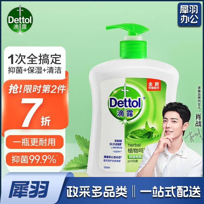 滴露Dettol健康抑菌洗手液滋润倍护 500g 有效抑菌99.9% 植物清新植物呵护500g