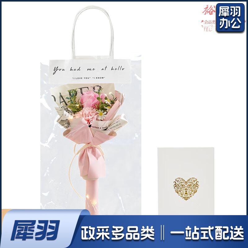 伴手礼香皂花2朵小花束粉色