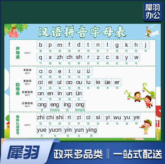汉语拼音26字母表 墙贴挂图