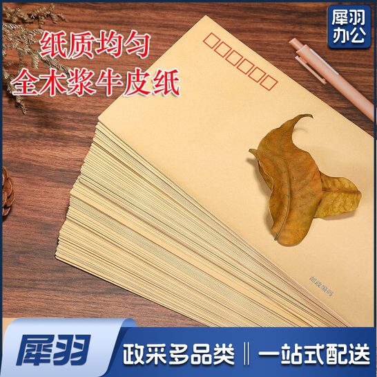 定制100g牛皮纸信封   230*120mm  2万个  货期10天    货号：JC