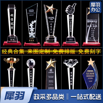 水晶奖杯奖牌23cm