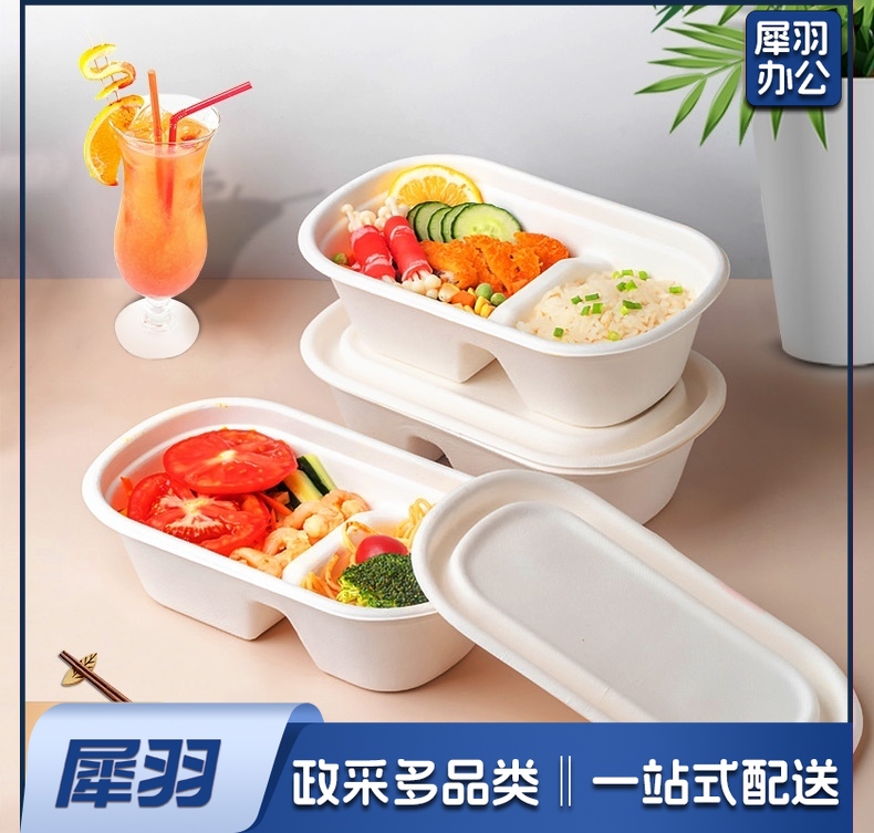 一次性可降解餐盒 二格 800套/箱