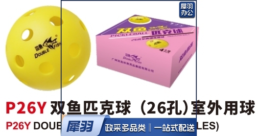 双鱼匹克球 专业匹克球26孔室外专用
