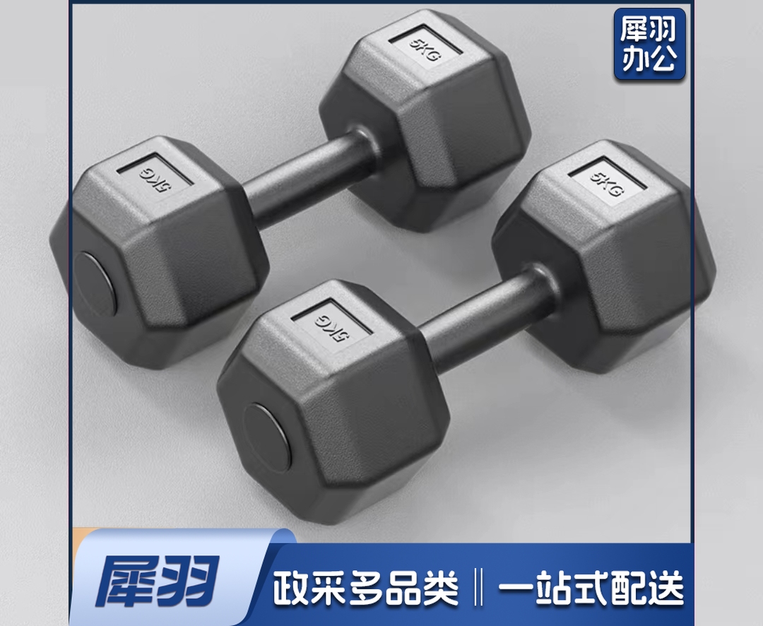 环保六角哑铃男士家用健身哑铃 5kg*2