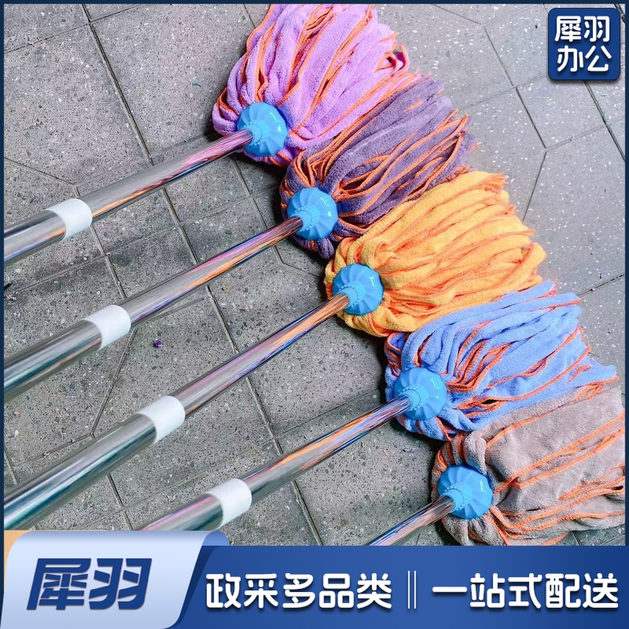 不锈钢柄吸水拖把不掉毛干湿两用锁边加固拖布老式珊瑚绒墩布地拖