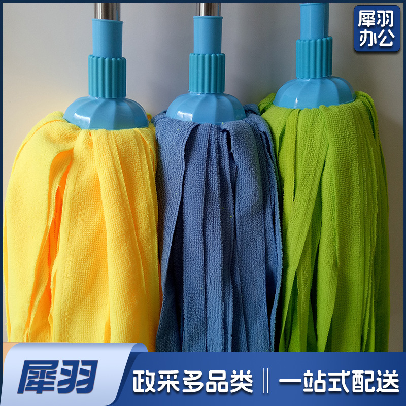 家用不绣钢杆圆头毛巾拖把超细纤维 纳米布老式一拖净吸水墩布