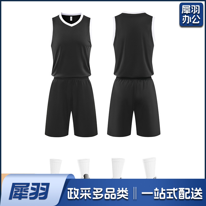 光板纯色篮球服套装成人儿童训练比赛服个性团体现货定制