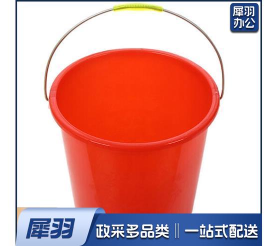 红水桶水桶 塑料手提加厚水桶 红色圆形水桶(个)