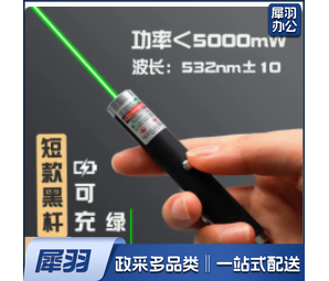 激光笔手电  短款 绿光/黑
