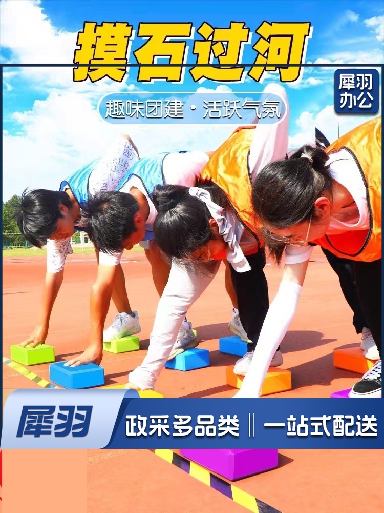 拓展训练道具 摸石过河 团队拓展训练道具 趣味运动会 趣味游戏 瑜伽砖(颜色随机)