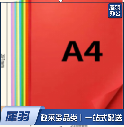 A  4 彩色纸 （混10色） （100张/包）