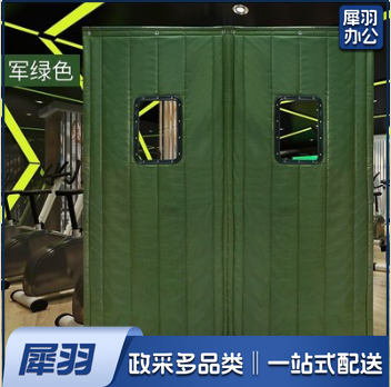军绿色带窗户门帘  布艺棉门帘 单位：每平米 （支持，有货期，提前沟通）