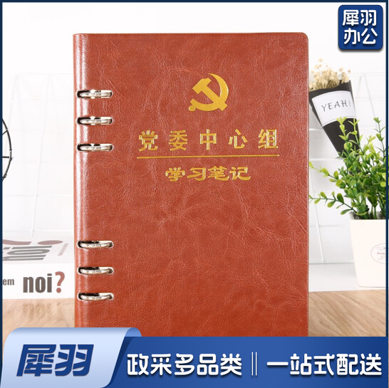 党员笔记本活页款  党委中心组A5 棕色 活页  货号：LJ