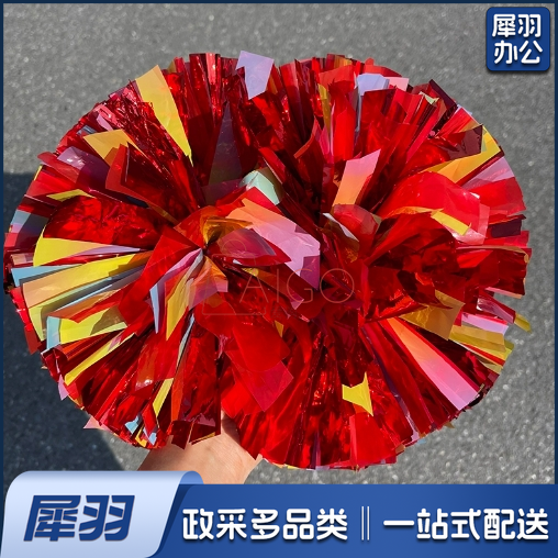 彩虹七彩花球亚光拉拉队手花啦啦花球运动会健美操舞蹈彩球道具