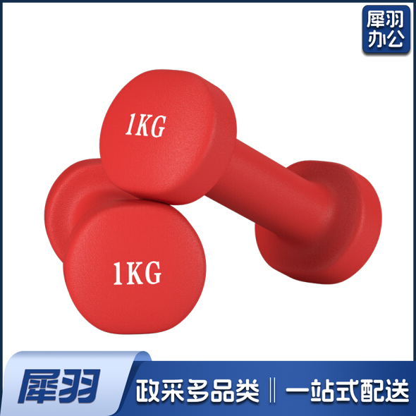 浸塑哑铃 方头款红色1对2kg
