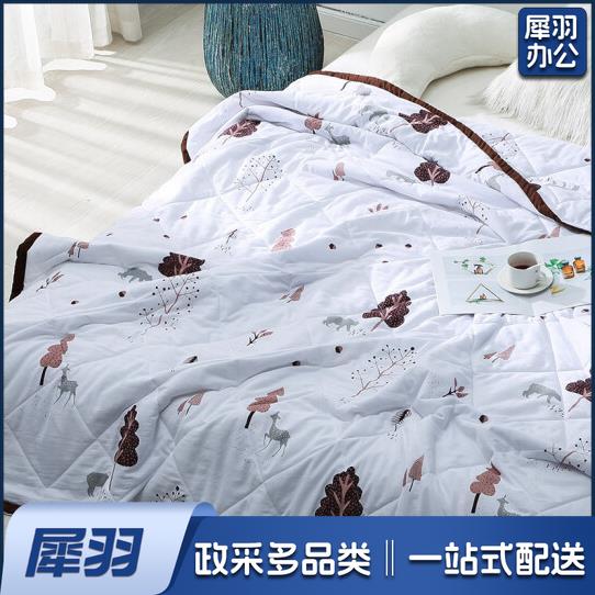 被子家纺 水洗棉空调被夏被单人夏凉被毛巾被夏天薄被芯  五彩树粉 150*200cm