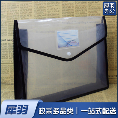 A   4文件收纳纽扣袋  大容量资料袋  透明  货号：JC