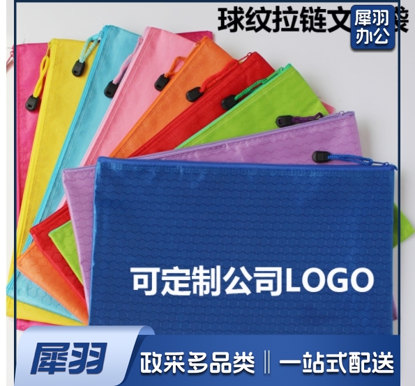 A 4拉链袋防水文件袋帆布袋 文件袋文具袋  侧面可手提  100个起订