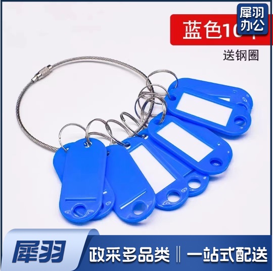 钥匙串  可标记钥匙牌   1卡圈+10 个标记牌  货号：JC