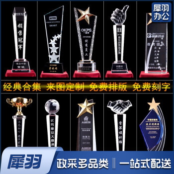 水晶奖杯奖牌23cm