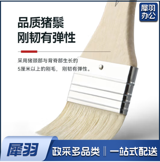 6＃猪鬃板刷 偏硬头猪鬃板刷美术手绘墙绘猪鬃短柄油画板刷