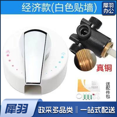  混水阀冷热明装管开关单把双控  浴室冷暖水龙头淋 冷热水分流器 一套  经济款 白色（不含安装）