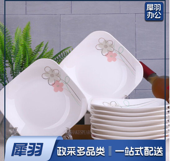 陶瓷七彩梦平盘如意方盘10个