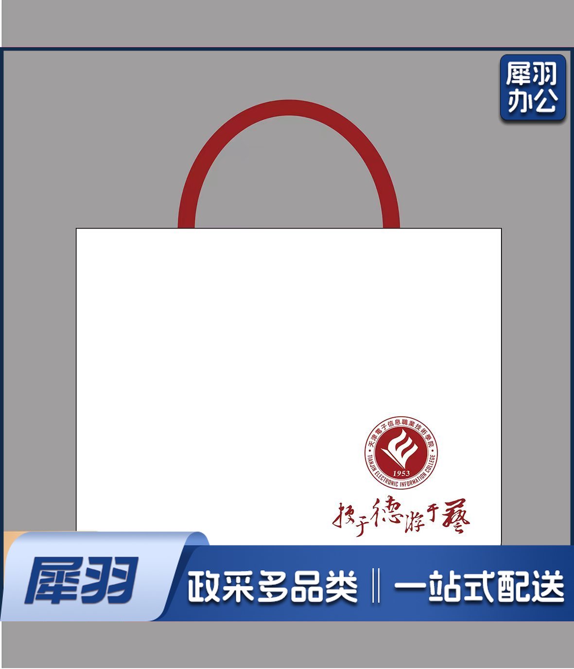 定制手提袋300*400mm底100mm加厚白色帆布